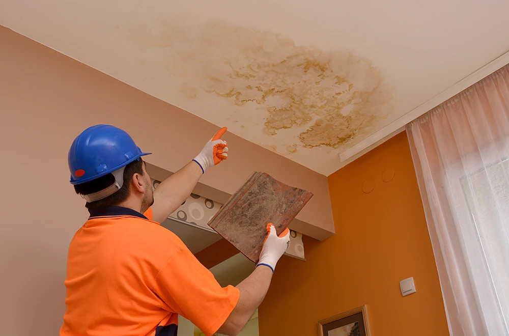 water leaking from the roof