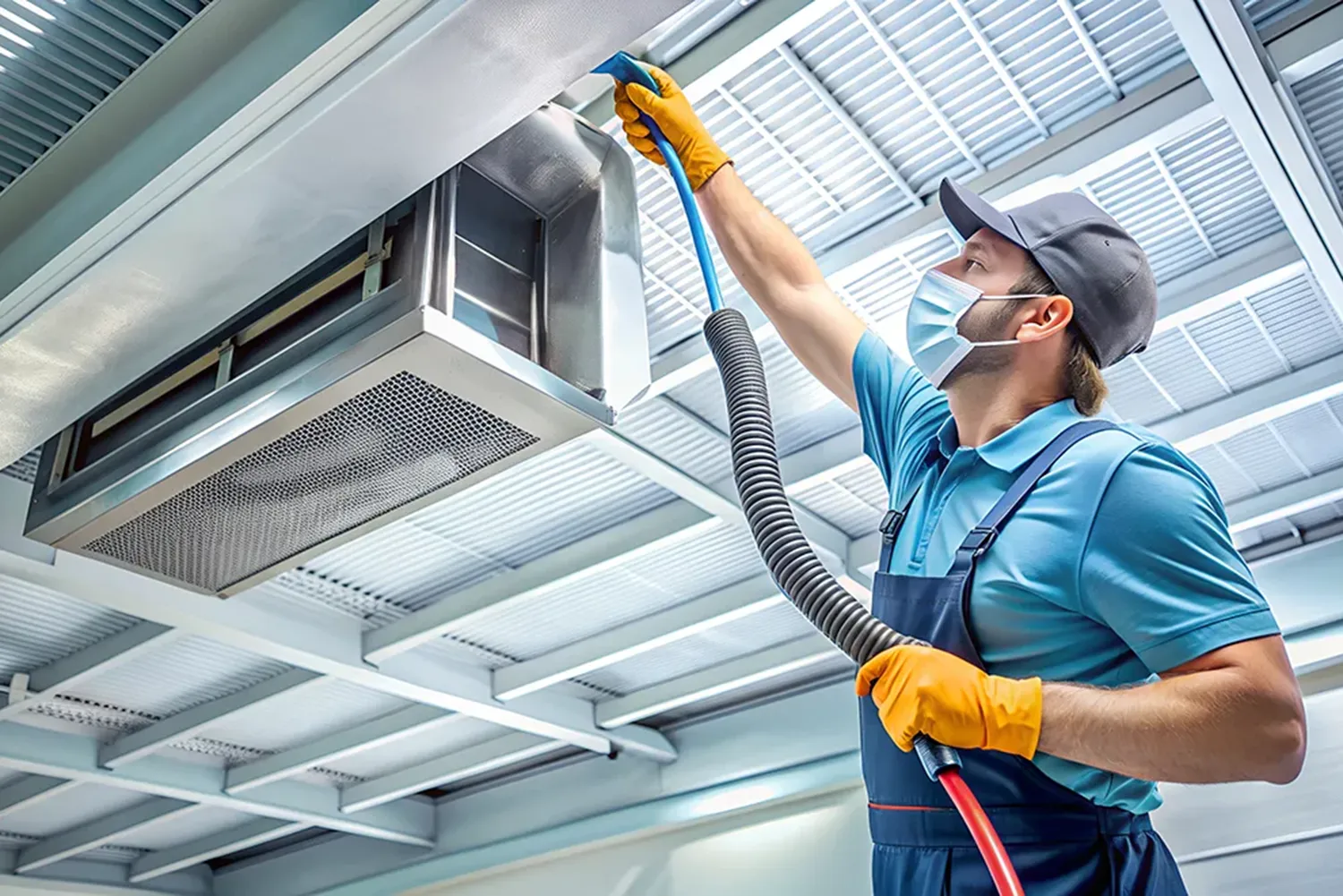 HVAC-AIR-DUCT-CLEANING a hvac cleaner cleaning a hvac unit