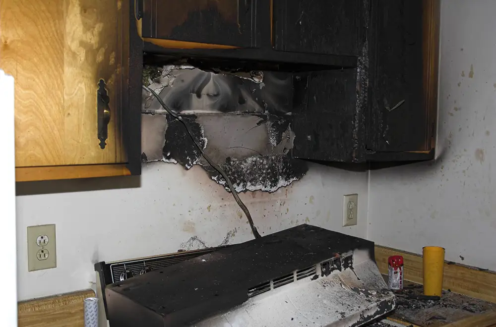 stove burned due to fire