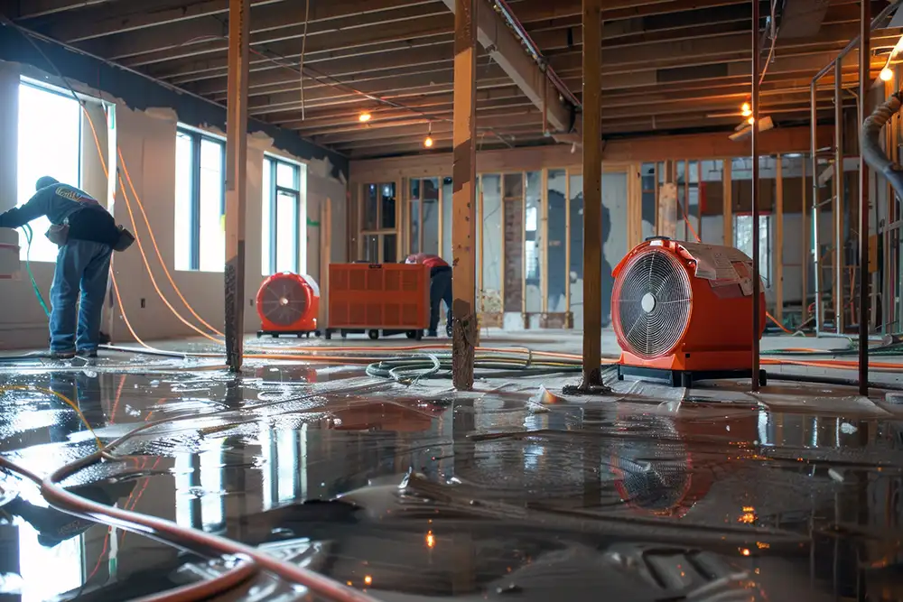 drying out a water damaged basement